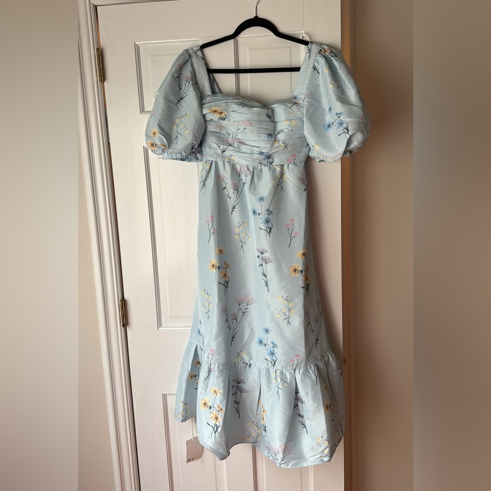 Self-Portrait Taffeta Watercolor Floral Dress
